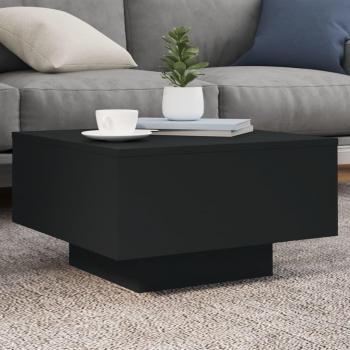 vidaXL Coffee Table with LED Lights - Black, 55x55x31 cm