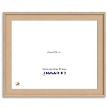 Marco Caja Americana Haya Natural 8 Figura para Lienzo Sin Cristal Ni Trasera (38 x 46 cm)