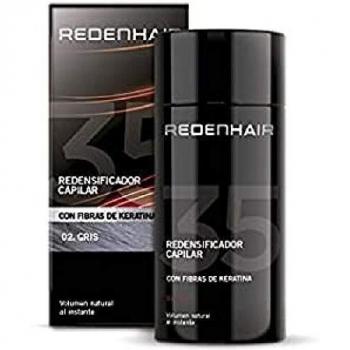 REDENHAIR - Redensificador Capilar - Fibras Capilares - Microfibras Capilares de Queratina - No destiñe - Resistente a Lluvia. Viento y Sudor - Solución Alopecia - Cabello Gris - 23 gr.