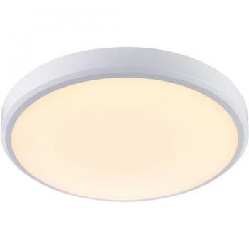 Plafón de baño Cobra blanco 1 bombilla 7,5cm, lámpara de techo LED redonda para baño, 15 W, color blanco, IP44