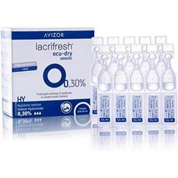 Avizor Lacrifresh Ocu-Dry 0.30%. Monodosis gotas oculares. 20 ampollas 0,4 ml de gotas oculares para aliviar los síntomas de la irritación ocular.