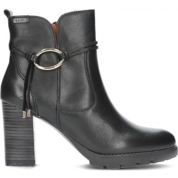 Botines de mujer Pikolinos Connelly W7M-8542 negros de piel con cremallera y tacón bloque