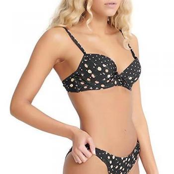 Superdry Mujer Top de Bikini Curvado Summer Estampado Azul Marino 36