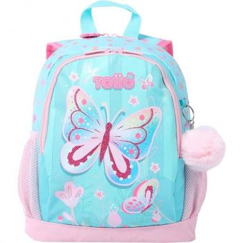TOTTO - Mochila infantil pequeña Dancing Rabbit estampado mariposa
