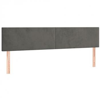 Cabecero con LED de terciopelo gris oscuro 160x5x78/88 cm