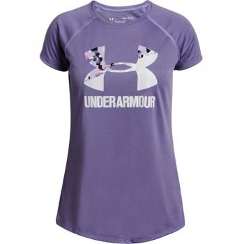 Under Armour Big Logo tee Solid SS Camiseta, Niñas, Morado Luxe/Purple Ace/White 520, L
