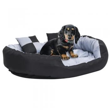 Cojín para perro reversible y lavable gris y negro 110x80x23 cm vidaXL