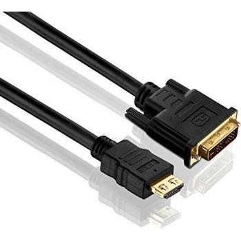 Cable HDMI a DVI-D Macho 3m PureInstall, 2K Full HD (1080p), Certificado, Negro