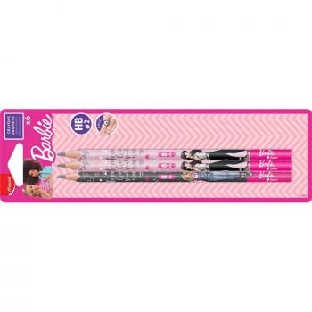 Lápices grafito BARBIE HB blister x6 MAPED