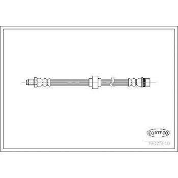 Latiguillo de freno CORTECO 19025910 - Tipo: Latiguillo de freno; Características: Fabricado por CORTECO, número de referencia 19025910, diseñado para sistemas de frenos, alta resistencia