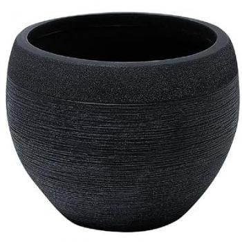Maceta Negra Redonda 38x38x30 cm en Fibra de Arcilla Resistente a UV y Climas Exteriores Zakros
