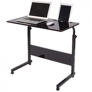 SogesHome Mesa de Ordenador Portatil 80 * 40cm con Ranura para Tableta,Escritorio de Altura Regulable,Mesa Auxiliar portátil para sofá Cama,05#3-80BK-SH