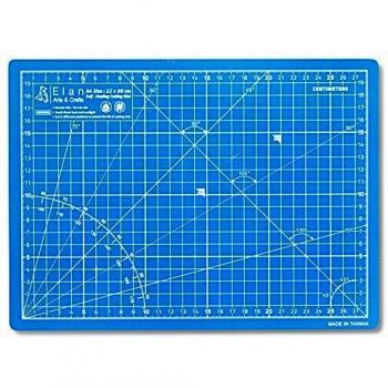 Elan Base de Corte A4 azul, Alfombrilla de Corte para Patchwork, Base de Corte Autocicatrizante, Tabla de Corte Costura, Alfombrilla Corte Autorregenerable, Alfombra de Corte 30cm x 22cm