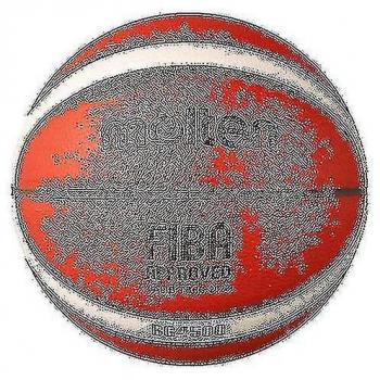 Balón de baloncesto Molten 4500 Premium de cuero en color tan/blanco, tamaño 6