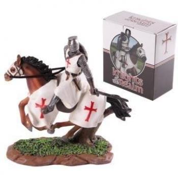Puckator KN183 figura decorativa-Knight a caballo con espada blanco/gris/rojo/marrón