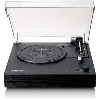 Tocadiscos Lenco LS-15BK - Bluetooth, 2 Altavoces Integrados, Pastilla AT3600L, Parada Automática, Transmisión por Correa, 33/45 RPM, Color Negro