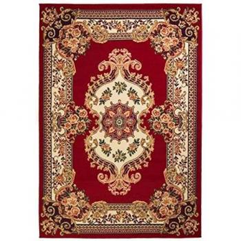 vidaXL Alfombra Oriental Estampado Rojo y Beige 80x150 cm Decoración Hogar