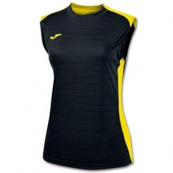 Joma Campus II - Camiseta de equipación para mujer, color negro / amarillo, talla XL