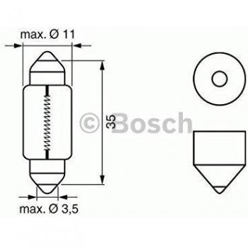 Bosch 1 987 302 281 Lámpara, piloto de matrícula