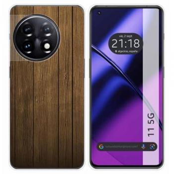 Funda de Silicona para OnePlus 11 5G con Diseño de Madera y Dibujos
