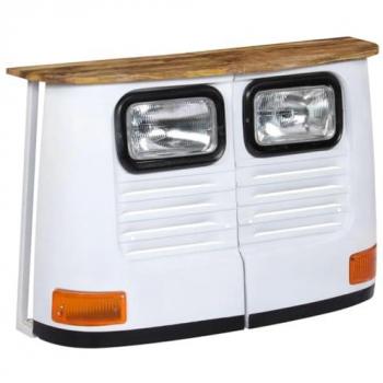 Aparador consola mueble de almacenamiento madera maciza de mango forma de camión blanco