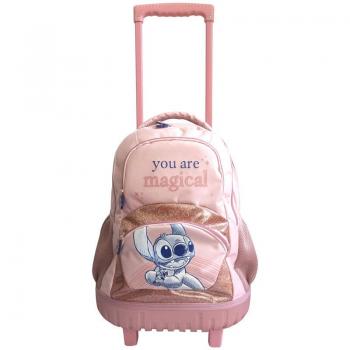 Mochila Carro Stitch Rosa 49 x 36 x 24 cm Infantil Niña Niño