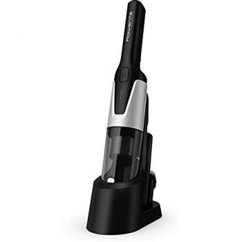 Rowenta Xtouch AC9736 Aspiradora de mano, gran potencia, diseño cilíndrico compacto y ligero, motor digital, base de carga y almacenamiento, cómoda uso y ergonomía, vaciado sencillo e higiénico