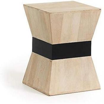 Kave Home - Mesa Auxiliar Hover Cuadrada 35 x 35 cm de Madera Maciza de Mango