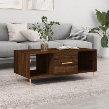 Mesa de centro vidaXL madera contrachapada 102x50x40 cm en color Blanco, Negro y Marrón, ideal para salón o comedor, diseño auxiliar y funcional