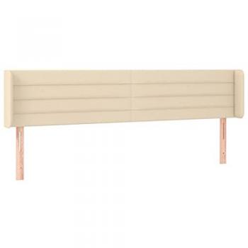 Cabecero de Cama Tapizado en Tela Crema con Luces LED 183x16x78/88 cm