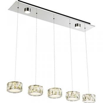Lámpara Colgante LED Amur, Cromo, 48W, 3700 lm, 82 x 16 x 120 cm