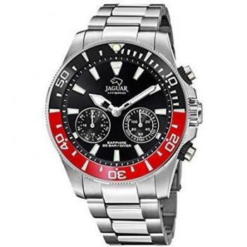 JAGUAR Reloj Modelo J888/3 de la colección Connected, Caja de 45,7 mm Negro con Correa de Acero para Caballero
