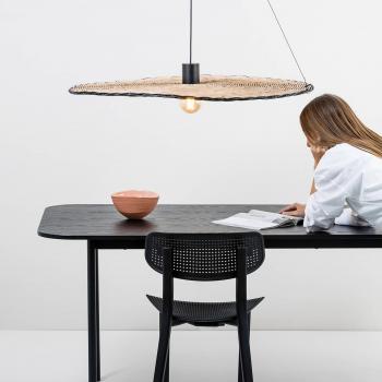 Plafón Costas Negro mate 1 bombilla 150cm