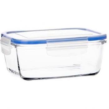 Générique Unbranded 8012722 Superblock-Fiambrera Rectangular con Tapa de Cristal Transparente, 15,5 x 15,5 x 7,3 cm, 80 cl