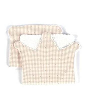 Pasito a Pasito 73626 - Set baberos, diseño vichy beige corona/oso petite etoile