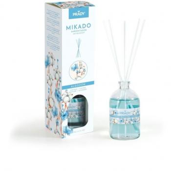 Prady Ambientador Mikado Algodón - Frasco de Cristal 100 ml con Varitas Difusoras