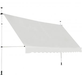 Toldo Telescópico Retráctil Anti Rayos UV Impermeable con Manivela Manual Altura Regulable para Ventana Balcón Jardín Beige 395 x 120 cm