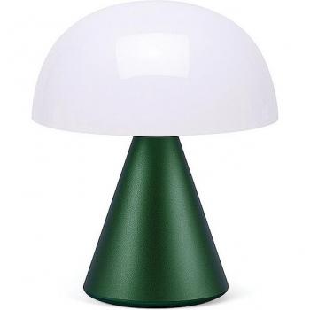 Lámpara de Mesa LED Mina M 11cm Verde Oscuro con Carga USB-C y Qi, Función de Dimming