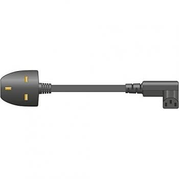 Mercury UK Plug to Right Angle IEC Power Lead | 1.0m, Black