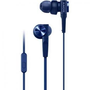 Sony MDR-XB55AP - Auriculares intraurales con EXTRA BASS y micrófono para llamadas, Azul