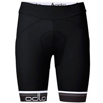 Odlo Short Flash X Tight Primavera/Verano para Mujer, Black - Odlo Graphite Grey, XXL