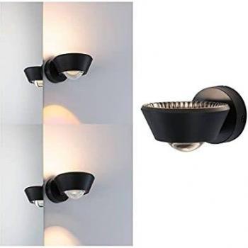 Aplique LED up/down Paulmann Sabik negro, tipo de producto: aplique de baño, material: plástico, dimensiones: 11,7 cm