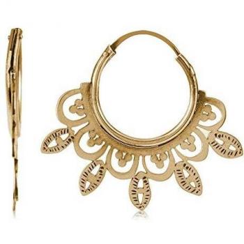 Córdoba Jewels | Pendientes en plata de ley 925 con bañada en oro con diseño Aros Labrados Gold