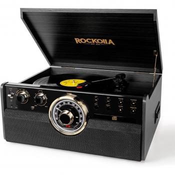 Rockolla Vanguard - Tocadiscos con Bluetooth, CD, Radio, USB, Grabadora, Casete, MP3 y tarjetas SD.
