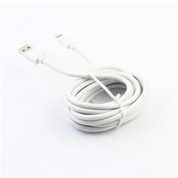 Cable Lightning USB-A 3 m Blanco Muvit 2.4A Carga y Sincronización