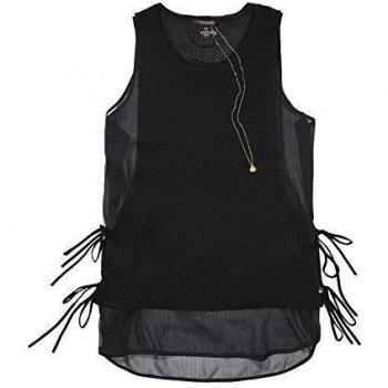 Maison Scotch - Camiseta sin mangas - Básico - Cuello redondo - para mujer negro M