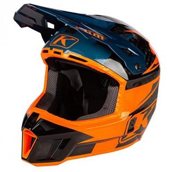 Casco de Cross Klim F3 Carbon Pro Striker Naranja Petróleo XL