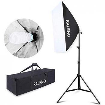 Studio softbox iluminacion kit fotografia raleno 50x70cm equipo de iluminacion continuo con 1x 135w bombilla 1x softbox 1x tripode montaje universal 1x bolsa de tela