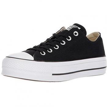 Converse Chuck Taylor All Star Lift Platform Low Canvas Sneakers - Black/White - Women's Size 39.5