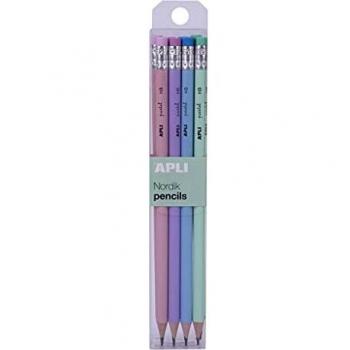 Apli Nordik Collection - Blister de 8 Lápices HB con Goma